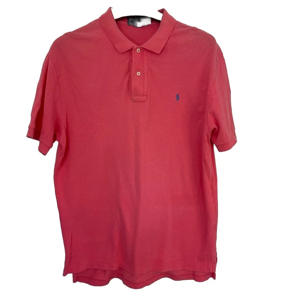 Polo Ralph Lauren Polo Shirt Mens Large Classic Fit‎ 100% Cotton golf  Pink